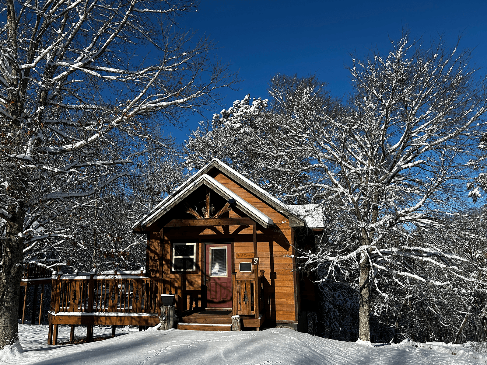 cabin with snow cabin with snow